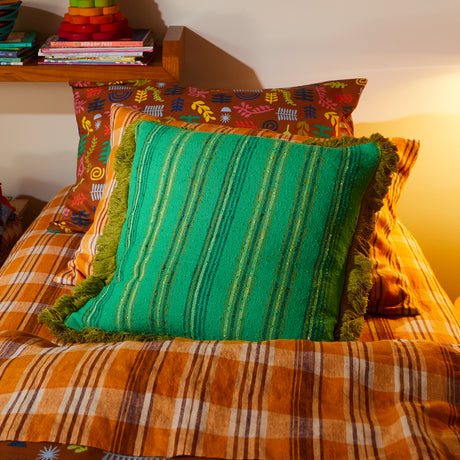 Nicolette Woven Cushion - Spring Green Feather Insert