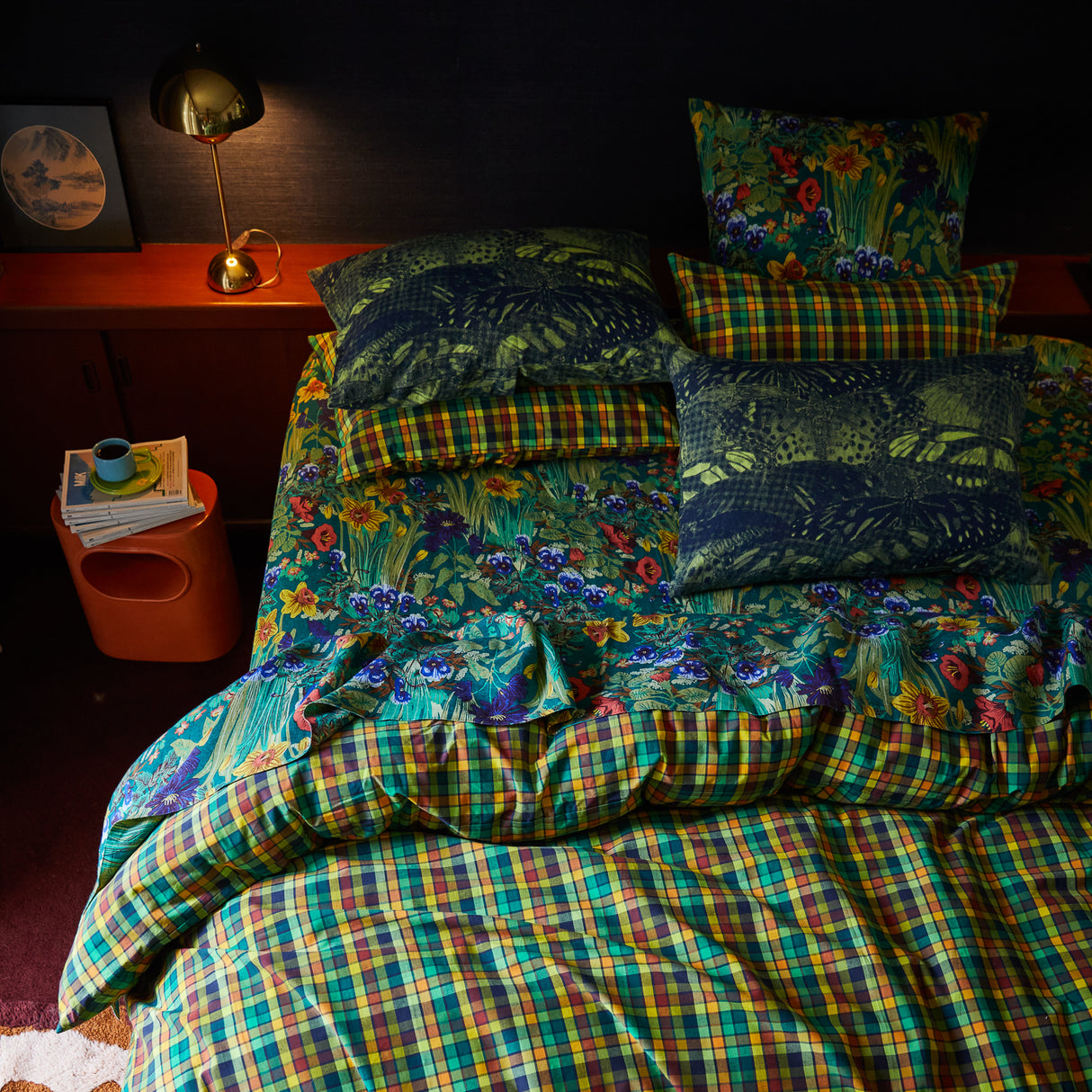 Babette Linen Sheets - Verdant Flat Sheet / Queen