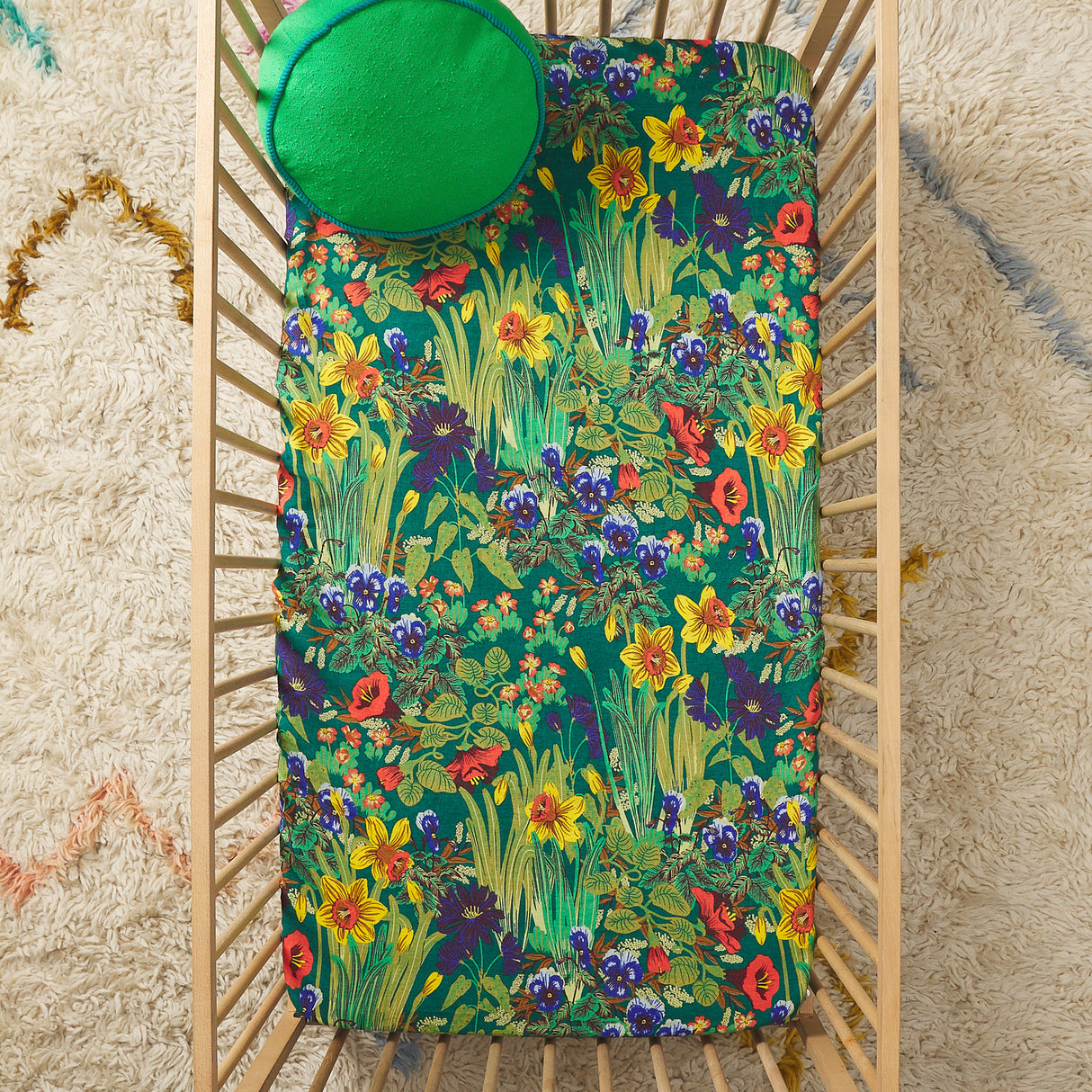 Babette Linen Sheets - Verdant Flat Sheet / Queen