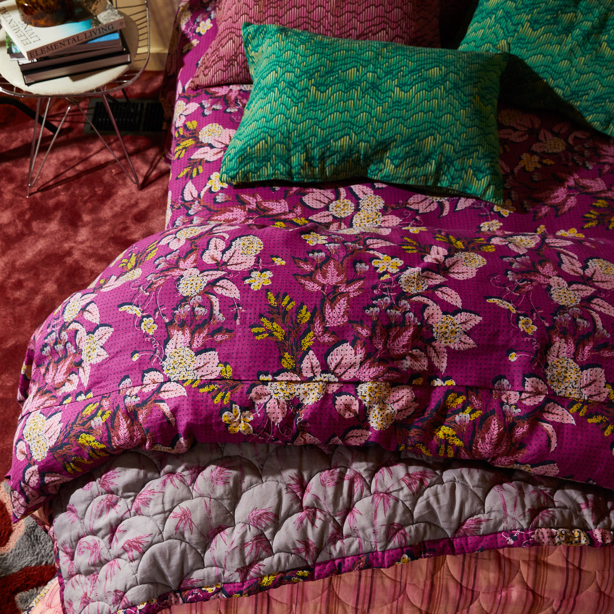 Heidi Linen Sheets - Mulberry Flat Sheet / Queen