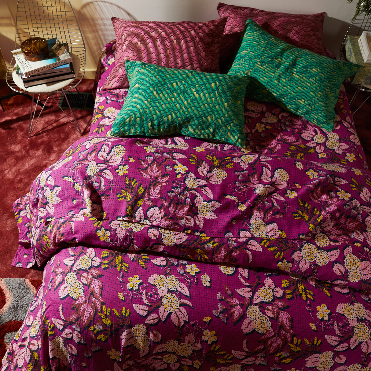 Heidi Linen Sheets - Mulberry Flat Sheet / Queen