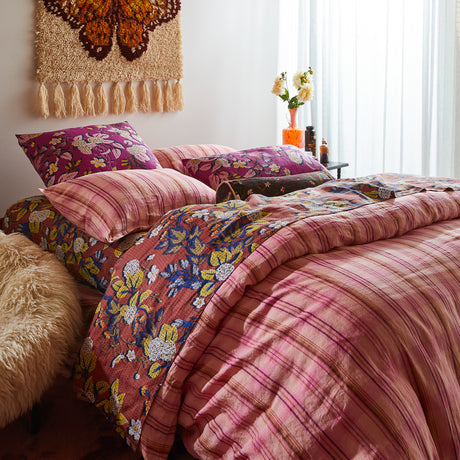 Heidi Linen Sheets - Burnt Sienna Flat Sheet / Queen