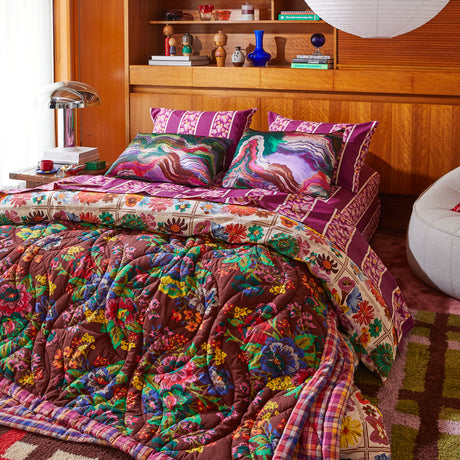 Agata Cotton Sheets - Mulberry Flat Sheet / Single