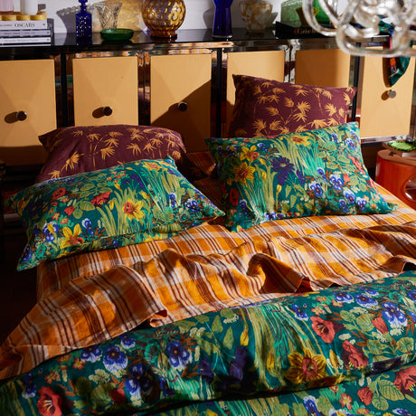 Nicolette Linen Sheets - Marigold Flat Sheet / Single