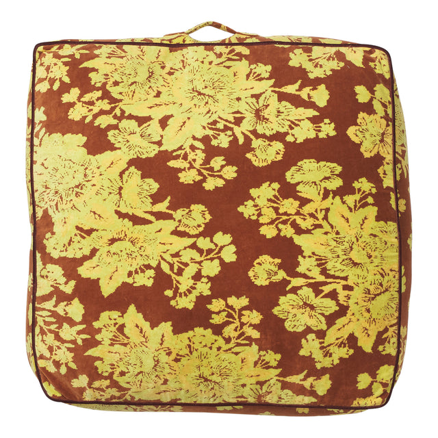 Hazel Velvet Floor Cushion - Russet