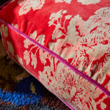 Hazel Velvet Floor Cushion - Vermillion