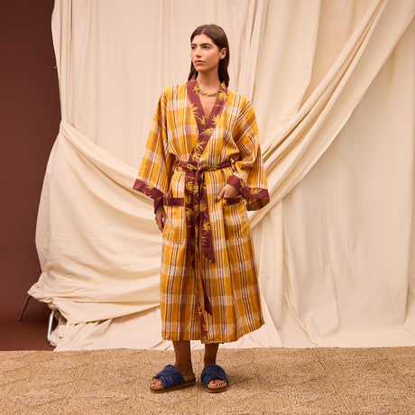 Nicolette Linen Robe - Marigold