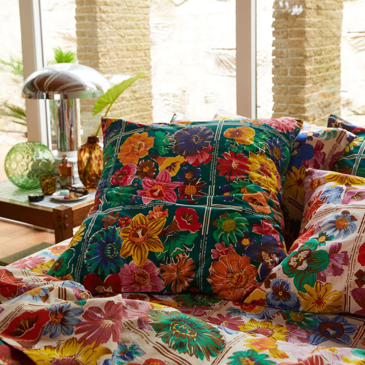 Ines Cotton Euro Pillowcase Set - Verdant