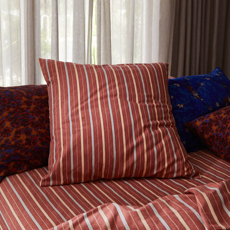 Leon Cotton Euro Pillowcase Set - Burnt Sienna