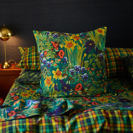 Babette Linen Euro Pillowcase Set - Verdant