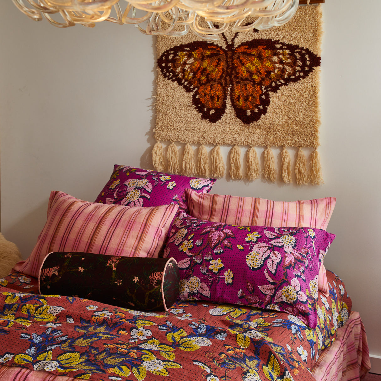 Heidi Linen Euro Pillowcase Set - Mulberry