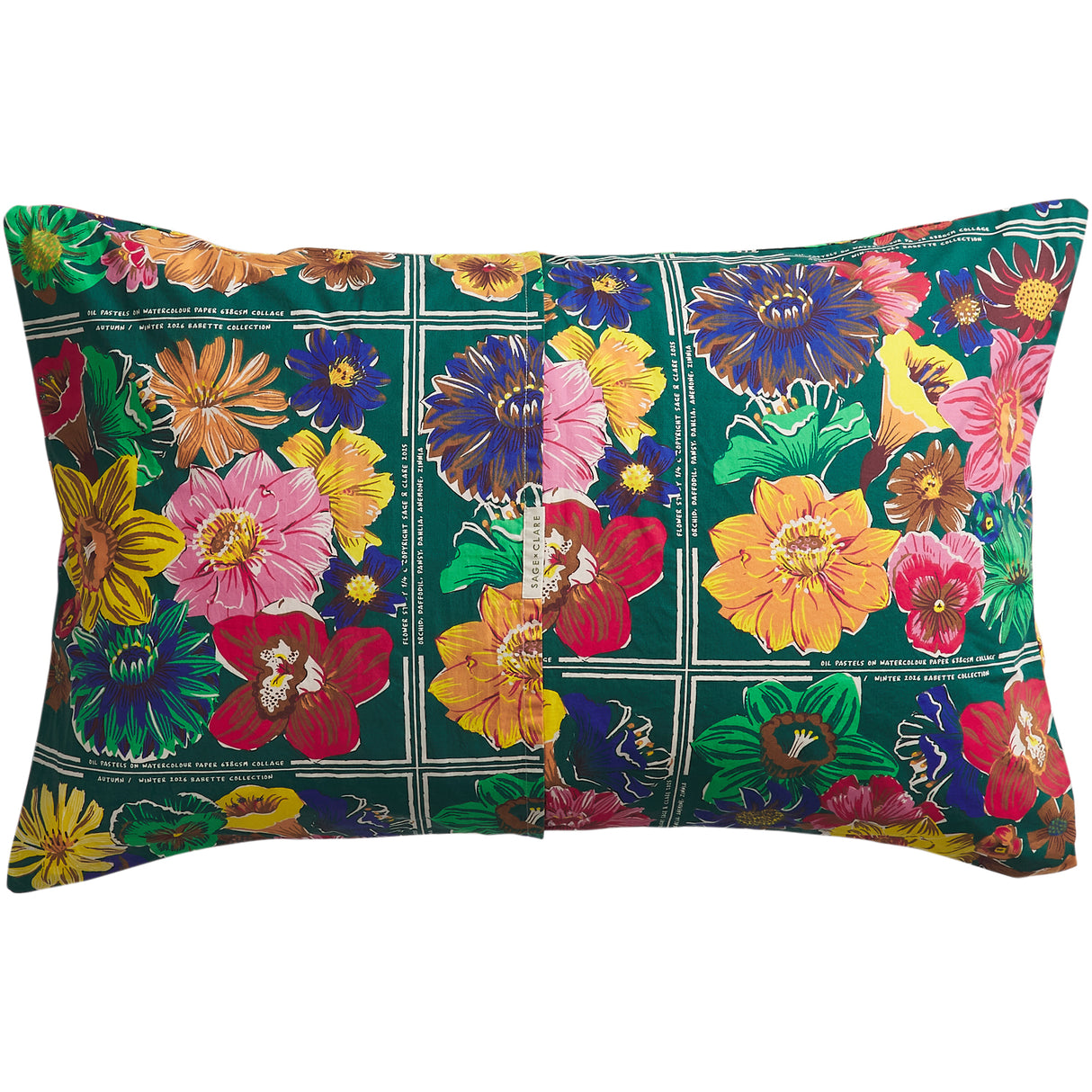 Ines Cotton Pillowcase Set - Verdant Standard