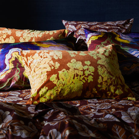Hazel Velvet Pillowcase - Russet Standard