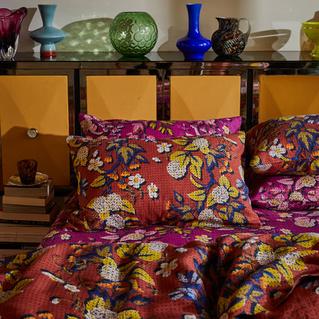 Heidi Linen Pillowcase Set - Burnt Sienna Standard