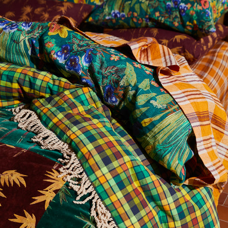 Babette Linen Quilt Cover - Verdant Queen