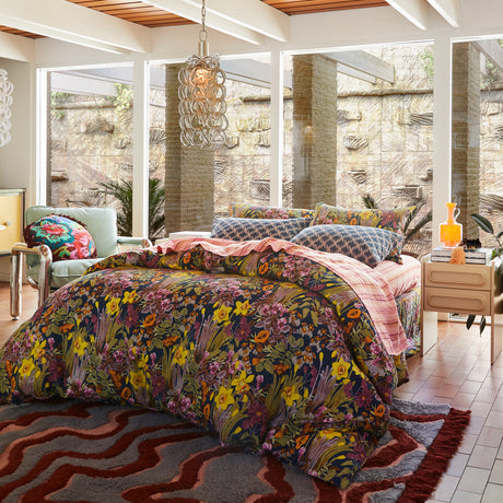 Babette Linen Quilt Cover - Ink Queen