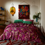 Heidi Linen Quilt Cover - Mulberry Queen