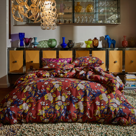 Heidi Linen Quilt Cover - Burnt Sienna Queen