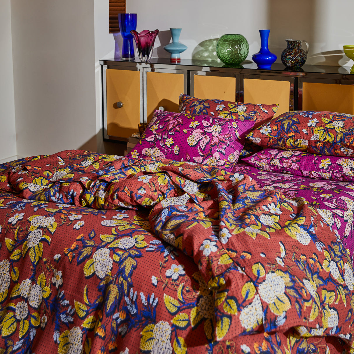 Heidi Linen Quilt Cover - Burnt Sienna Queen