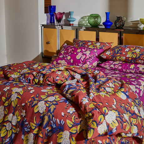 Heidi Linen Quilt Cover - Burnt Sienna Queen