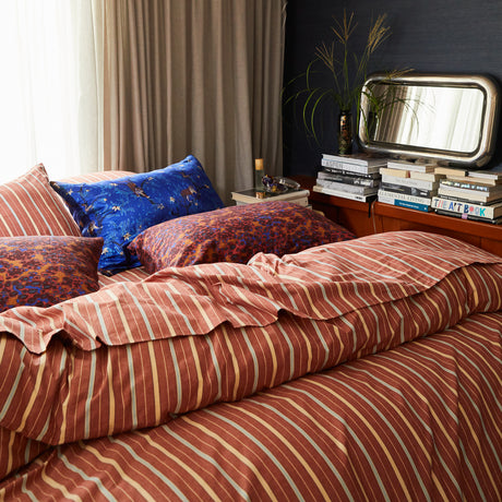 Leon Cotton Quilt Cover - Burnt Sienna Single