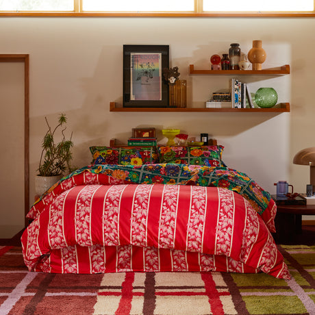 Agata Cotton Quilt Cover - Vermillion Single
