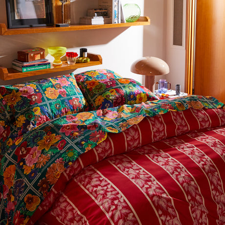 Agata Cotton Quilt Cover - Vermillion Single