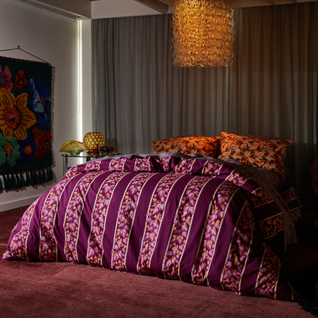 Agata Cotton Quilt Cover - Mulberry Single