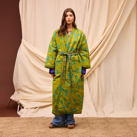 Aneta Quilted Robe - Juniper Small