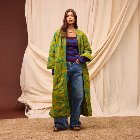 Aneta Quilted Robe - Juniper Small