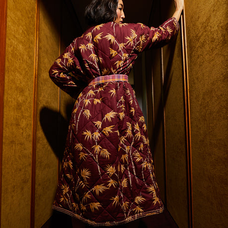 Aneta Quilted Robe - Rosewood Small