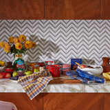 Stela Check Tea Towel - Cornflower