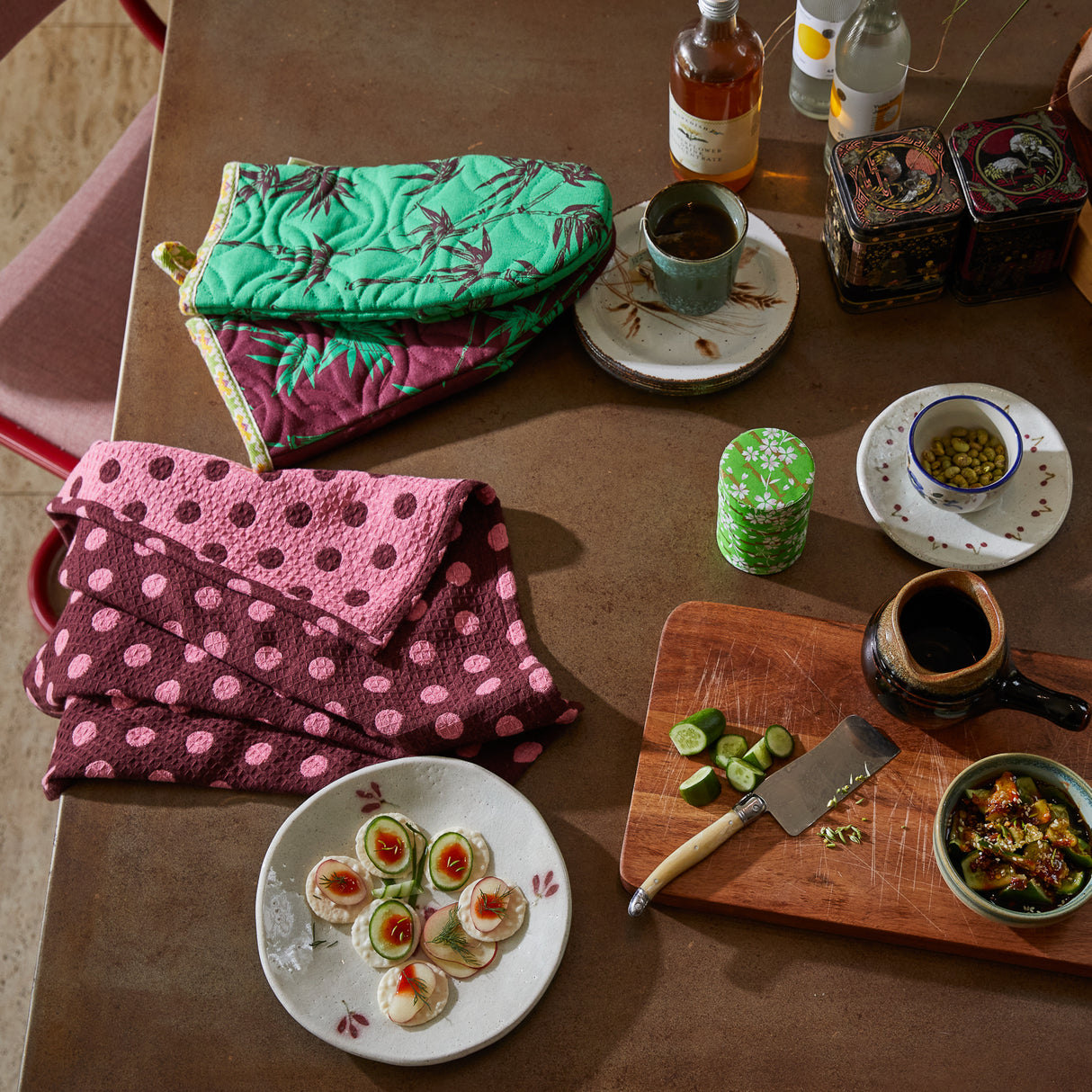 Paige Tea Towel - Rosewood