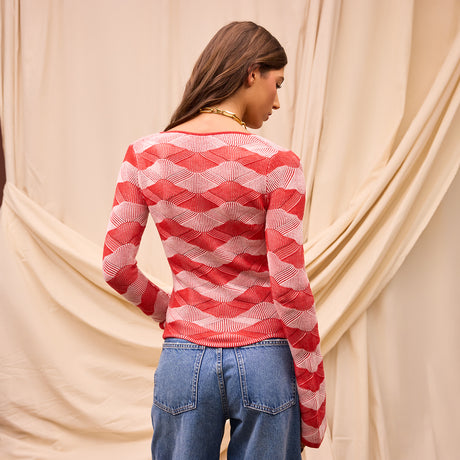 Ingrid Knit Top - Vermillion XS