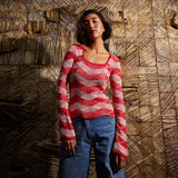 Ingrid Knit Top - Vermillion XS