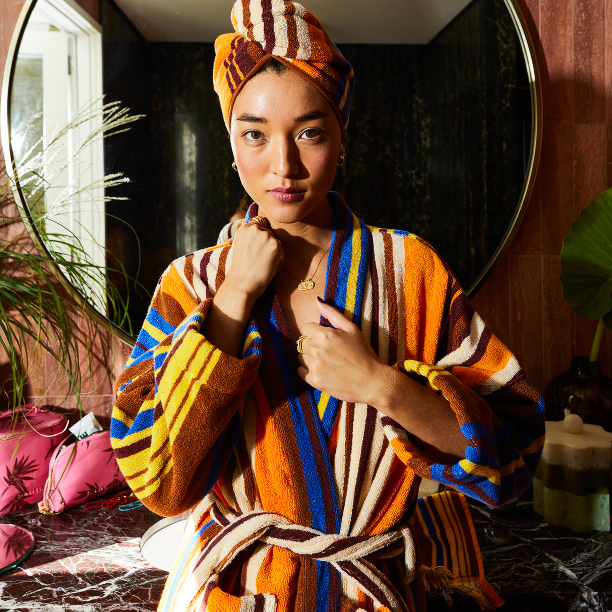 Nicolette Towelling Robe - Russet XS/S