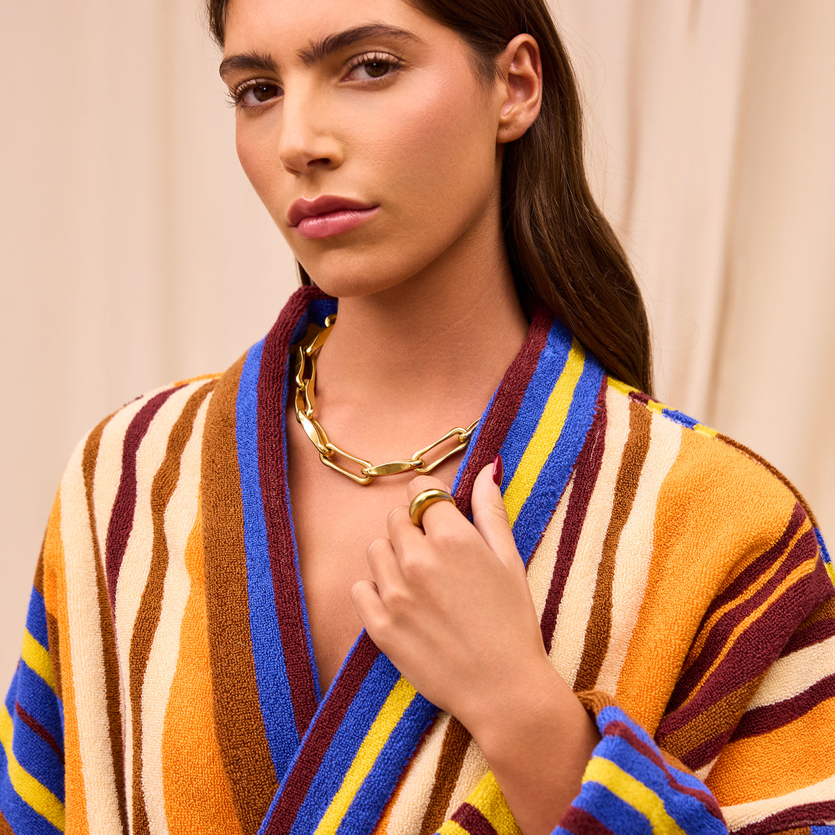 Nicolette Towelling Robe - Russet XS/S