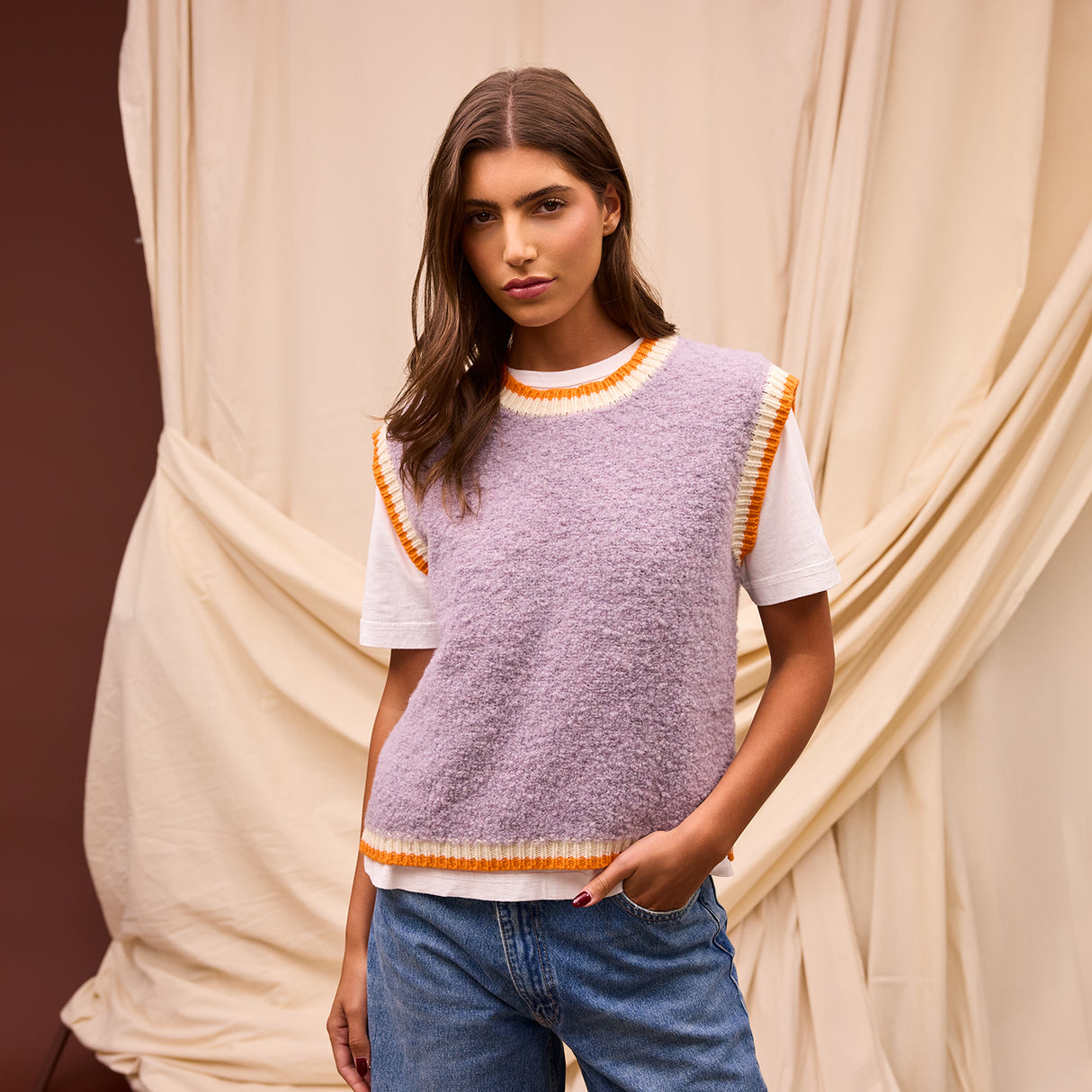 Eleni Knit Vest - Mink Grey XS