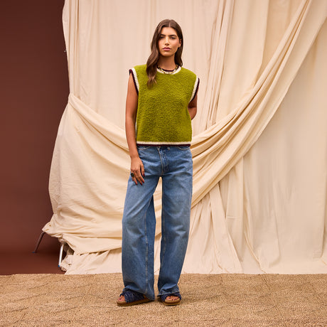 Eleni Knit Vest - Juniper XS