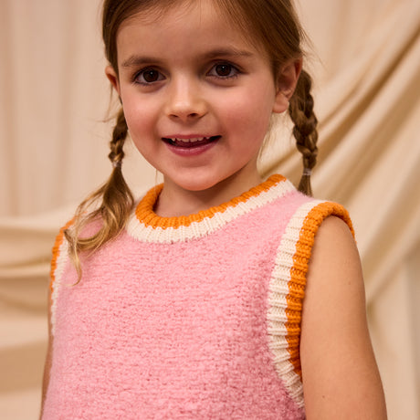 Eleni Kids Knit Vest - Blush 3