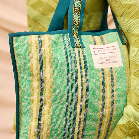 Nicolette Woven Tote Bag - Spring Green