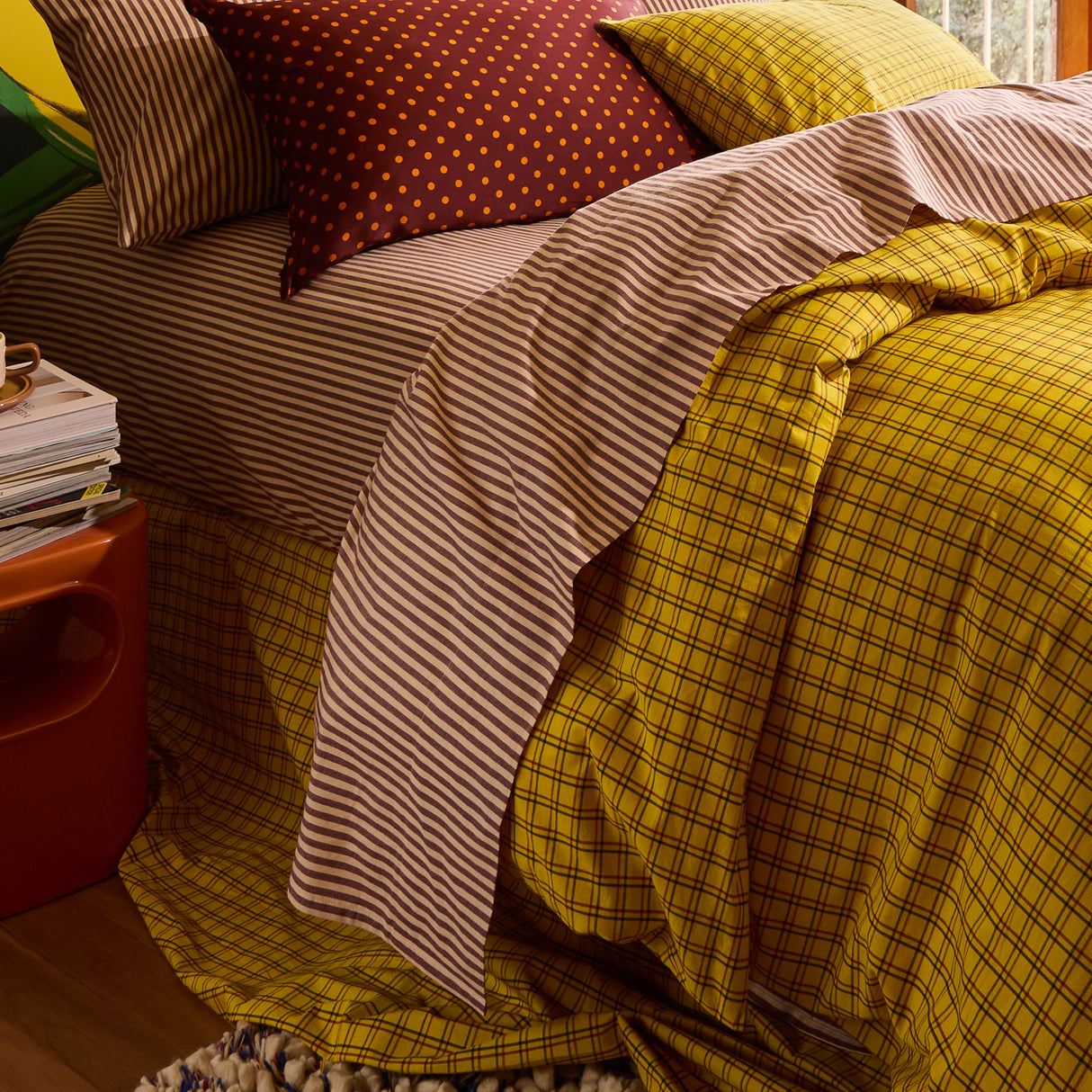 Cordell Cotton Sheets - Rosewood Flat Sheet / Single