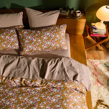 Cordell Cotton Sheets - Rosewood Flat Sheet / Single