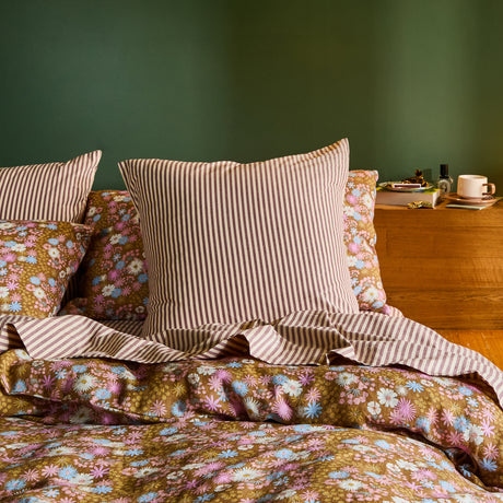 Cordell Cotton Euro Pillowcase Set - Rosewood