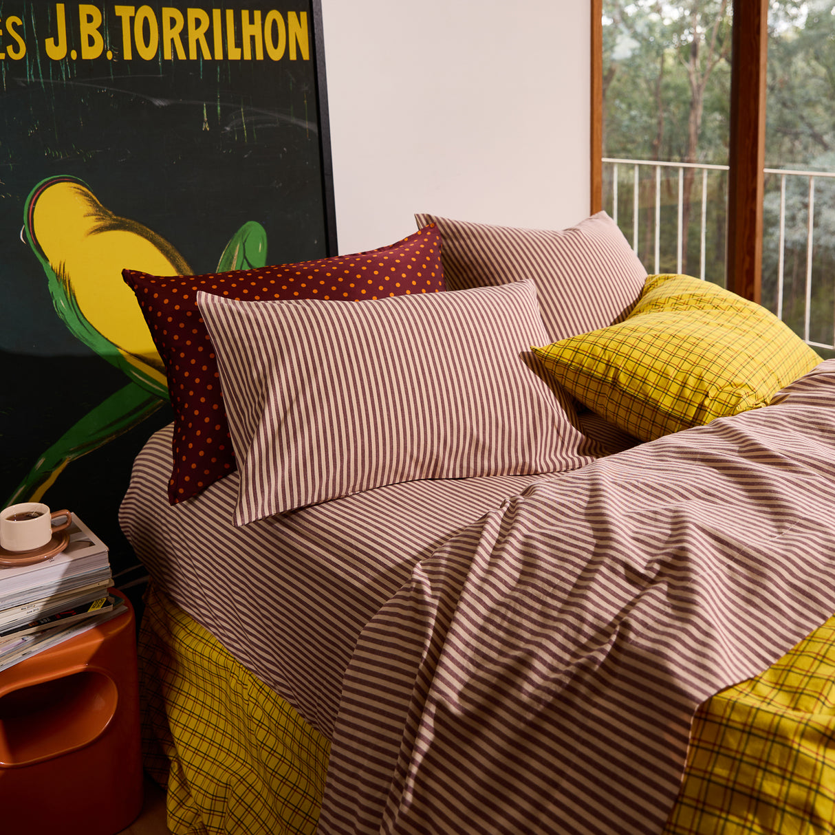 Cordell Cotton Pillowcase Set - Rosewood Standard