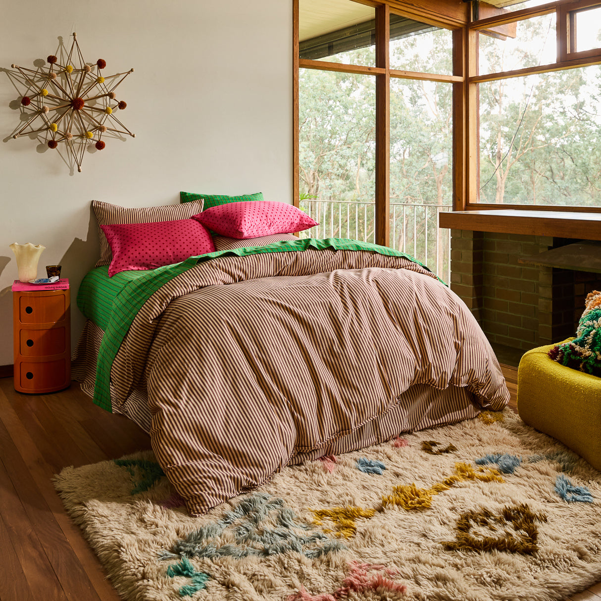 Cordell Cotton Quilt Cover - Rosewood Single