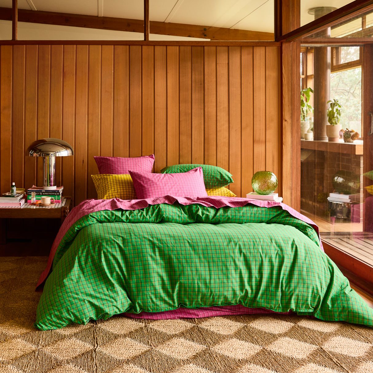 Cosmin Cotton Quilt Cover - Spring Green Single
