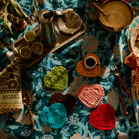 Millie Crochet Coaster - Turquoise