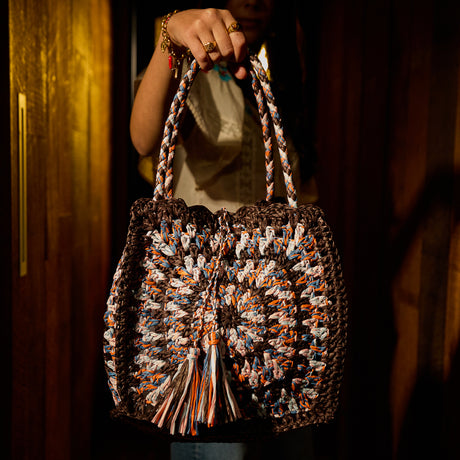 Solara Raffia Bag - Umber