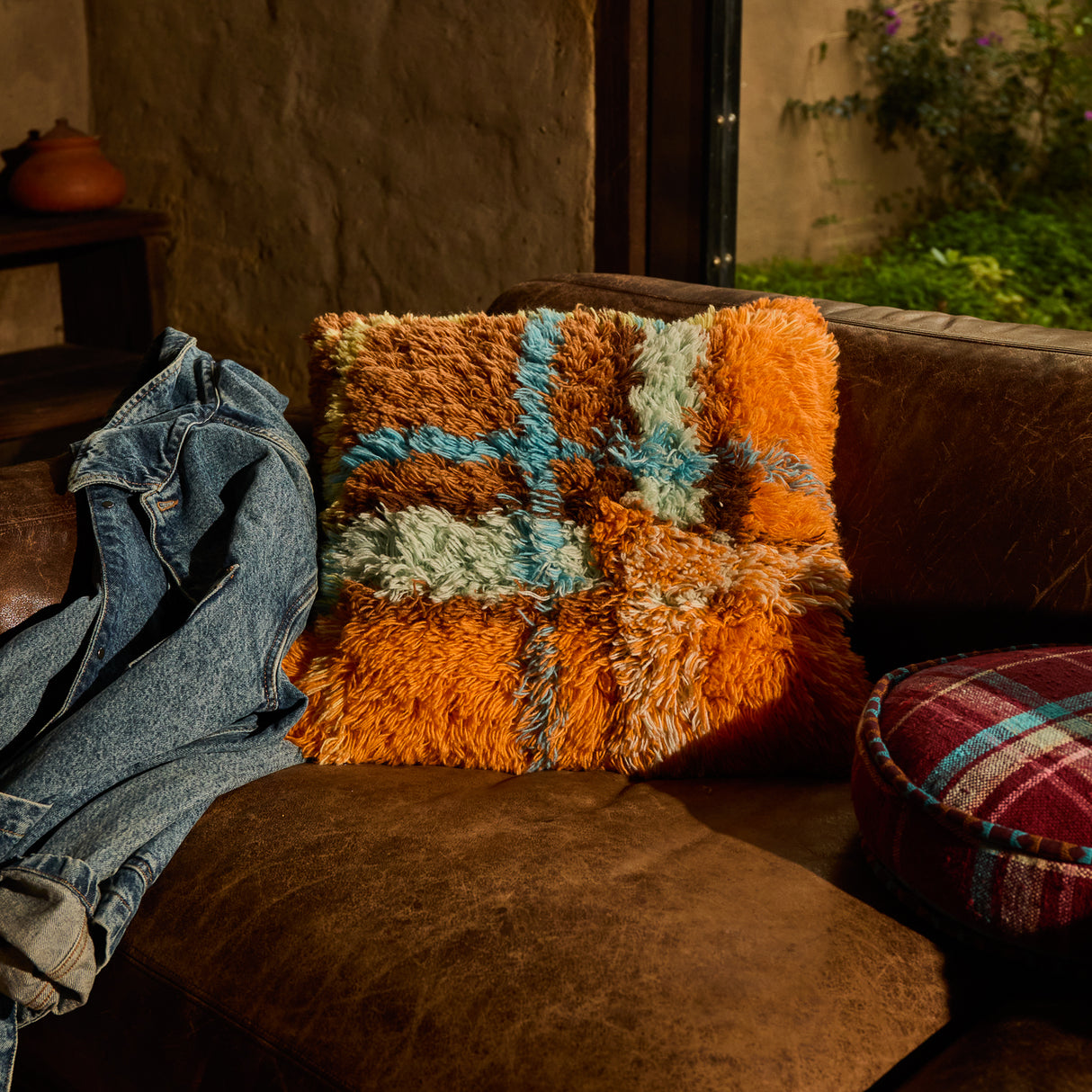 Frances Shag Cushion - Sable Feather Insert
